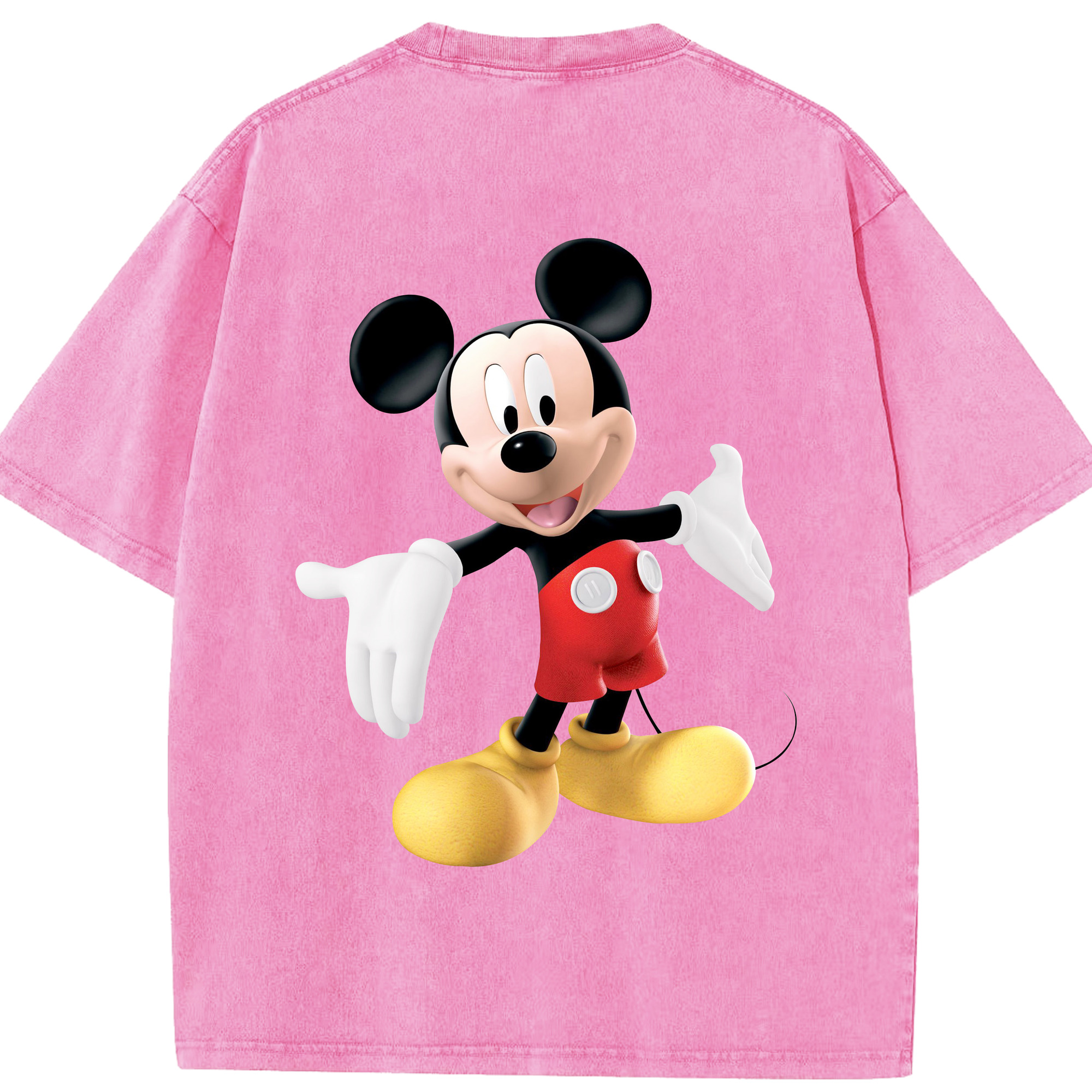 （画像用） ミッキーマウス Mickey Mouse 綿100% ヴィンテージ風 半袖Tシャツ（背面プリント）